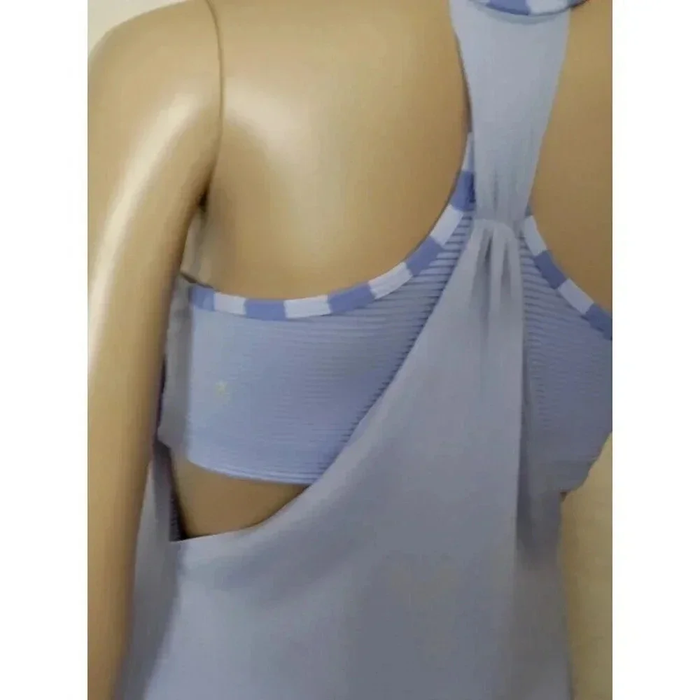 Lululemon No Limits lavender Criss Cross Bra Build In Tank Top size 6